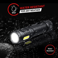 Load image into Gallery viewer, axefury Flashlight, Rechargeable Magnetic LED Flashlight High Powered 1300 Lumens,Tactical LED Light Torch COB Work Light,9 Modes,IP67 Outdoor Gear A7