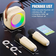 Load image into Gallery viewer, ZERFUN Mini Karaoke Machine Microphone for Kids Adults, Wireless Microphones Rechargeable with Bluetooth Speaker, Toys Gifts Presents for Girls Boys Toddler Birthday Christmas, Beige
