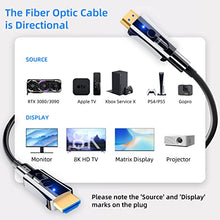 Load image into Gallery viewer, DGHUMEN 30Ft HDMI Cable Fiber Optic 8K 48Gbps, in Wall HDMI 2.1 Cord with Detachable Micro Connector, Supports 8K@60Hz 4K@120Hz Compatible with Projector, TV, PC, Monitor