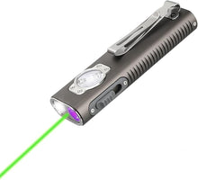 Load image into Gallery viewer, TrustFire Mini X3 Rechargeable EDC Flashlight with White Light, Flood Light, UV and Green Beam, 1050 Lumens Portable Flat Flashlights, Fourfold Light Sources Pocket Lights for Emergency (Grey)