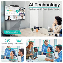 Load image into Gallery viewer, RayBit TB5 Video Conferencing System - Zoom Certificated, Ultra 4K Pro Audio and Video Conference Room Camera with 4 Microphone Arrays & Stereo Speakers, 120° Wide Angle Webcam for TV/Meeting Room