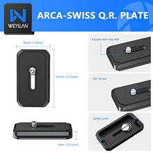 Load image into Gallery viewer, Low Profile Tripod Ball Head, WEYLLAN 36mm Metal Panoramic Camera Tripod Head Mount with Arca 1/4'' Quick Release Plate, Camera Ball Head for Tripod Monopod, Ball Head Tripod Mount Max Load 33lbs/15kg
