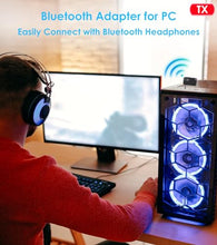 Load image into Gallery viewer, Airplane Bluetooth Adapter for AirPods Headphones, Bluetooth Transmitter for TV/PC/Gym, 3.5mm Audio Receiver for Home Stereo/Old Speaker/Car Handsfree Call, KAIY Wireless Transmitter Receiver 2 in 1