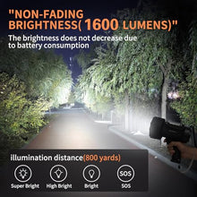 Load image into Gallery viewer, BUYSIGHT Rechargeable Spotlight Flashlight,1600 lumens Hand held Spotlight Waterproof Flashlight Hunting floodlight with red Lens(Camouflage Green-COB)