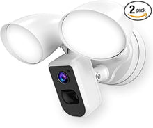 Load image into Gallery viewer, deerdance Smart Floodlight Camera Wired Outdoor Security Camera Flood Light with Motion Sensor 2200 lumens LEDs 1080P HD Live Video Night Vision, Built-in Siren, Two-Way Audio, White(2Pack)