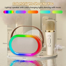 Load image into Gallery viewer, HWWR Karaoke Machine for Kids Adults, Portable Bluetooth Speaker Mini Karaoke Machine with Wireless Microphones & LED Lights for Home Parties,Easter Christmas Birthday Gifts for Girls Boys Age 3-12+