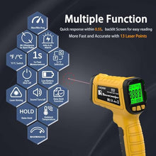 Load image into Gallery viewer, Surpeer Infrared Thermometer Pyrometer Temperature Gun -58°F to 1796°F, 50:1 Distance Ratio, Laser IR Temp Gun for Cooking, Pizza Oven, Engine, Kilns, Forges, Industry, and Home Repair.
