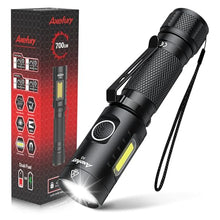 Load image into Gallery viewer, axefury Flashlight, Magnetic LED Flashlight,Small Powerful EDC Flashlight A5 with COB Side Light,700 lumens,6 Modes,2 Types Batteries,Waterproof for Camping, Emergency(Not Included Battery) Gift