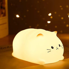 Load image into Gallery viewer, ZKLiLi Cat Night Light, Cute Cat Nursery Lights USB Rechargeable Cat Lamp Nightlight Birthday Christmas Gift with 7-Color Breathing Modes for Kids Baby Children (Cat - MB)