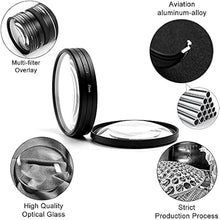 Load image into Gallery viewer, 40.5mm Close-up Filter Kit 4 Pieces(+1,+2,+4,+10) Macro Filter Accessory Close-up Lens Filter Kit Set with Lens Filter Pouch for Canon Nikon Sony Pentax Olympus Fuji DSLR Camera+Lens Cap
