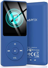 Load image into Gallery viewer, AGPTEK A02S 16GB MP3 Player, 70 Hours Playback Lossless Sound Music Player, Supports up to 128GB, Dark Blue