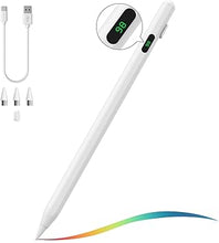 Load image into Gallery viewer, Stylus Pen for Touch Screen, Active Universal Stylus Pen Compatible with iPad/iPhone/Samsung and Other iOS/Android Smartphone and Tablet Devices Tablet Pen with Power Display, White