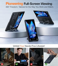Load image into Gallery viewer, TORRAS 360 Spin Magnetic Stand for Galaxy Z Fold 7 Case, MIL-Grade Hinge Protection, Fit for Magsafe, 360 Kickstand & Ring Holder, Armor Hard Slim Case for Samsung Galaxy Z Fold 7, Black