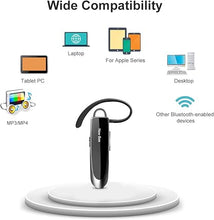 Load image into Gallery viewer, New bee Bluetooth Earpiece V5.0 Wireless Handsfree Headset with Microphone 24 Hrs Driving Headset 60 Days Standby Time for iPhone Android Samsung Laptop Trucker Driver (Black)