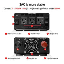 Load image into Gallery viewer, YSOLX 1500W Power Inverter 12V to 110V?Dc to Ac Inverter 3 AC Outlets?1500 Watt Inverter for Hurricanes, Power Outages?RV, Camping