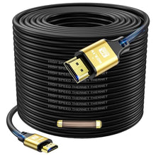 Load image into Gallery viewer, jojobnj HDMI Cable 100ft, 4K@60Hz, 18Gbps High Speed HDMI 2.0 Cord, Ultra HD,Ethernet Audio Return,Video 4K,1080p,3D,Arc, HDR Compatible with Xbox,PS5/PS4,HDTV,Laptop ect(Gold)