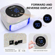 Load image into Gallery viewer, Lavinda UV LED Nail Lamp, 54W Rechargeable Cordless Nail Lamp Nail Dryer Gel Polish UV Nail Light with 4 Timer Setting, Professional Quick Dry Curing Lamp with Display Auto Sensor for Salon & Home