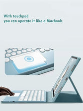 Load image into Gallery viewer, iPad Air2 iPad 5 iPad 6 Keyboard Case Touchpad Magnetic Detachable Bluetooth Keyboard Slim Smart case Round Key for iPad 5th 6th Generation 9.7'' (iPad Air2/iPad5/iPad6, Yellow)