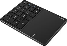 Load image into Gallery viewer, Sanpyl Numeric Keypad, 2 in 1 22 Keys 2.4G Touchpad Bluetooth 4.2 Number Pad, Type C Charging 500mAh Financial Accounting Keyboard, for Laptop, PC, Desktop(Black)