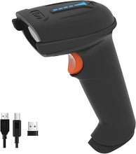 Load image into Gallery viewer, Tera Barcode Scanner Wireless Versatile 2-in-1 (2.4Ghz Wireless+USB 2.0 Wired) with Battery Level Indicator, 328 Feet Transmission Distance Rechargeable 1D Laser Bar Code Reader USB Handheld (Black)