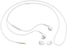 Load image into Gallery viewer, SAMSUNG Samung Wired Earbuds Original 3.5mm in-Ear Headphones Galaxy S10, S10 Plus, S10e Plus, Note 10, A71, A31 - Microphone & Volume Remote - Includes Black Velvet Carrying Pouch - White