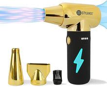 Load image into Gallery viewer, Compressed Barber Air Duster,110000RPM Portable Hand Held Mini Fan, for Cooling, Cleaning,Salon,Home, Type-C Charging, Gold