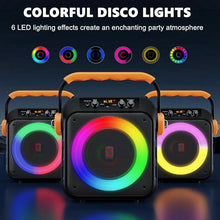 Load image into Gallery viewer, Karaoke Machine with 2 Microphones: HWWR Portable Bluetooth Speaker with 6.8" Subwoofers, Karaoke Machine for Adults Kids with PA System, Karaoke Microphone & DJ Lights for Home Party Outdoor