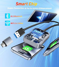 Load image into Gallery viewer, SWITCHFLUX Wireless Carplay Adapter,2024 Upgraded Apple CarPlay Converts Wired to Wireless Adapter for iPhone,No Delay Carplay Dongle for Apple iOS 10 & Android 11 and Above