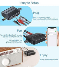 Load image into Gallery viewer, KAIY Bluetooth Receiver for Home Stereo Adapter, Bluetooth to RCA Adapter NFC-Enabled, 3.5mm AUX Audio Receiver for HiFi Music Streaming Stereo System, Support USB Flash Drive/TF Card