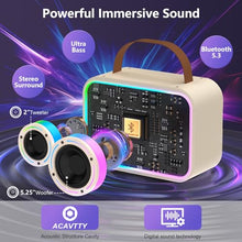 Load image into Gallery viewer, HWWR Karaoke Machine for Kids and Adults, Mini Portable Bluetooth 5.3 Karaoke Speaker with 2 Wireless Microphones, Popular Birthday Gifts for Girls Age 3-12+, Singing Machine with Party Lights