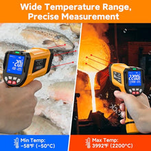 Load image into Gallery viewer, SURPEER Industrial Infrared Thermometer Gun, 50:1 D:S Ratio, -58°F-3992°F, Triple Laser, High Precision Temp Gun for Kiln, Engine, HVAC, BBQ, Industrial Inspection