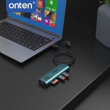 Load image into Gallery viewer, USB C USB A HUB, USB 3.2 GEN 2 10G Speed, USB A/USB C to USB A Adapter.with 3 USB A Ports(10G) and UHS-II SD/TF Ports, USB C UHS-II SD Card Reader Compatible with SD/SDHC/SDXC/Micro SD