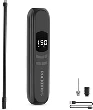 Load image into Gallery viewer, ROCKBROS Electric Bike Pump, 150 Psi Tire Inflator Portable Air Compressor, 2600mAh Rechargeable Air Pump with Digital Pressure Gauge Auto-Stop, Tire Pump for Bicycle Motorcycle Car and Ball