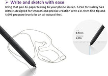 Load image into Gallery viewer, S23 Ultra Stylus Pen (WithBluetooth) Replacement for Samsung Galaxy S23 Ultra 5G All Versions S Pen with 5xTips/Nibs (Phantom Black)