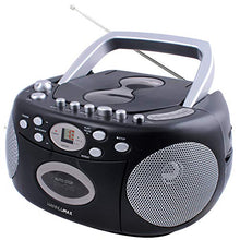 Load image into Gallery viewer, HANNLOMAX HX-323CD Portable CD Player, AM/FM Radio, Cassette Recorder, Records from CD or Radio, Headphone Jack, AC/DC Dual Power Source. (Black)