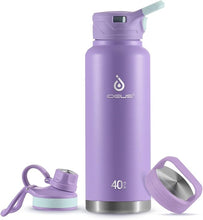Load image into Gallery viewer, IDEUS Vacuum Insulated Water Bottle, 40 oz Stainless Steel Water Bottles with Straw Spout Lid, Reusable Metal Water Bottle Leak Proof Gym Water Bottle, BPA-Free(Violet)