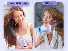Load image into Gallery viewer, Diffuser Hair Dryer, High Speed Fast Drying Hair Dryers, Negative Ionic Professional Blow Dryer with 110000 RPM Brushless Motor, Lightweight Low Noise Thermo-Control Travel Hairdryer (Lavendar)