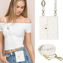 Load image into Gallery viewer, XIMAND for Samsung Galaxy Z Flip 7 Accordion Crossbody Wallet Case, 4 Card Slots, RFID Blocking, and Adjustable Strap - Stylish and Versatile Accessory.(White)