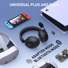 Load image into Gallery viewer, PRISMXR Wireless Gaming Headset Compatible with PS5/4, PC, Quest 3S/3/2, up to 80-hr Battery, 2.4Ghz USB Gaming Headphones with Bluetooth, 7.1 Virtual Surround Sound – Vega Q1
