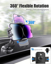 Load image into Gallery viewer, Wukanleng Suction Cup Phone Holder for Tesla Model 3/Y/S/X, Car Dashboard Phone Mount with 360° Rotation, Windshield Hand Free Mount Compatible with iPhone 15 Pro Max 14 13, More 4-7" Smartphones