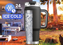 Load image into Gallery viewer, Meoky 32 oz Tumbler with Handle, Insulated Tumbler with Lid and Straw, Stainless Steel Travel Mug, Keeps Cold for 24 Hours, 100% Leak Proof, Fits in Car Cup Holder (Night)