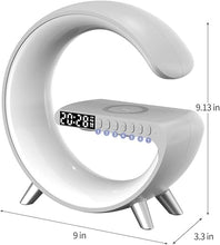 Load image into Gallery viewer, BKDRL Bluetooth Speaker Lamp with Wireless Charger, RGB Night Light, Alarm Clock, App Control - White