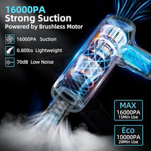 Load image into Gallery viewer, AX2V Portable Car Vacuum 16000Pa Mini Vacuum Cleaner for car,Low Noise Hand Vacuum Cordless Rechargeable, for car Detailing Keyboard Cleaner Home Cleaning