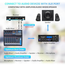 Load image into Gallery viewer, ZERFUN Pro Rechargeable Wireless Microphone System 4 Channel, UHF Metal Handheld Wireless Microphones Cordless Mics with Echo Treble BASS VOL Channel Control for Karaoke Singing Church(GT-200)