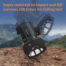 Load image into Gallery viewer, BUYSIGHT Rechargeable Spotlight Flashlight,high lumens Hand held Spotlight Waterproof Flashlight Hunting floodlight with red Filter (Graphite Black-COB)