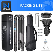 Load image into Gallery viewer, Carbon Fiber Tripod WEYLLAN LX9 Professional Heavy Duty Tripod for Camera, with 75mm Bowl and Adapter, 40mm Leg Tube, 10 Layers Carbon Fibre Bowl Tripods Camera Max Load 88lbs/40kg