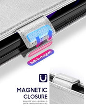 Load image into Gallery viewer, OCASE Compatible with Samsung Galaxy Z Fold7 Wallet Case with S Pen Holder, PU Leather Flip Folio Phone Cover with Card Slots, RFID Blocking, Kickstand & Wrist Strap for Z Fold 7 2025, Silvery