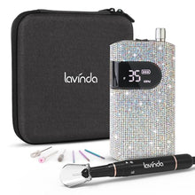 Load image into Gallery viewer, Professional Rechargeable Nail Drill Machine, Lavinda Diamond 35000RPM Electric Nail File Cordless Portable Nail Drill with Coreless Motor for Acrylic Nails, Manicure Pedicure Tool, Crystal Diamond