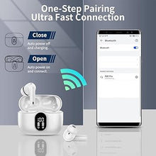 Load image into Gallery viewer, Wireless Earbuds Bluetooth 5.3 Headphones Bass Stereo Ear Buds with Noise Cancelling Mic LED Display in Ear Earphones IP7 Waterproof 36H Playtime for Laptop Pad Phones Sports Workout White