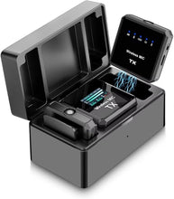 Load image into Gallery viewer, Wireless Lavalier Microphone, with Noise Cancellation?Auto-Dodge, Reverb Mode,3000mA Charging Case, for iPhone,iPad,Android,Camera,2 Pack Wireless Lavalier Clip Mics Live Streaming